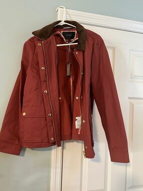 J. Crew Women's Rust Utility Jacket with Brown Corduroy Collar